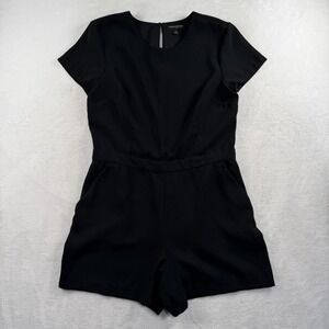 Banana Republic Short Sleeve Romper Womens 12 Career Minimalist Shorts Zip Light